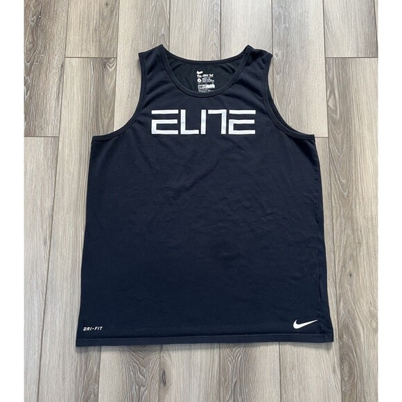 The Nike Tee Athletic Cut Sleeveless Tank Dri-Fit Black Activewear Men’s Sz L - Picture 1 of 12